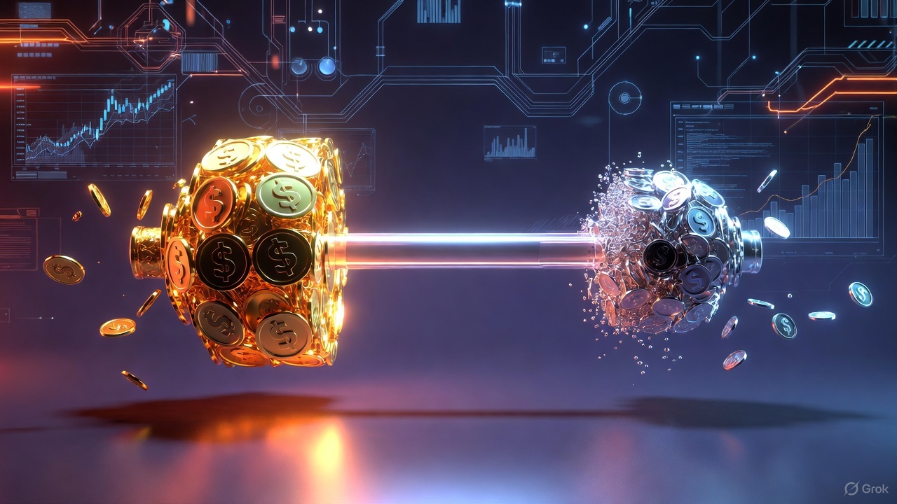 Blog cover art, a barbell with coins on either side